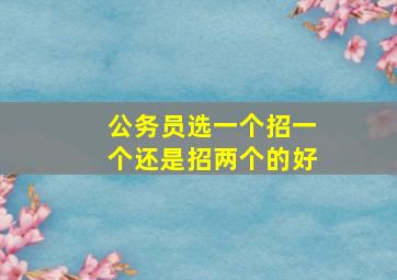 公务员选一个招一个还是招两个的好