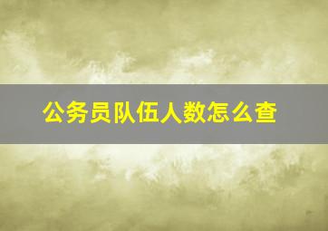 公务员队伍人数怎么查