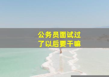 公务员面试过了以后要干嘛