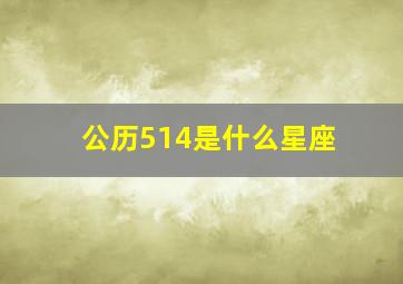 公历514是什么星座