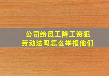 公司给员工降工资犯劳动法吗怎么举报他们