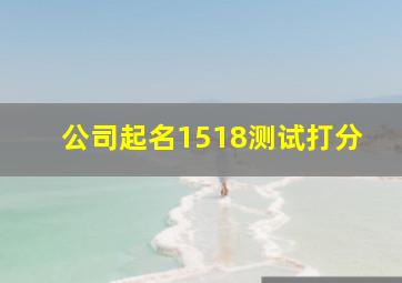 公司起名1518测试打分