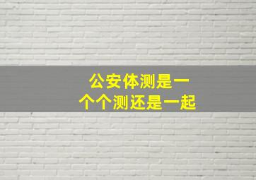 公安体测是一个个测还是一起