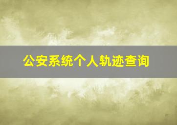 公安系统个人轨迹查询