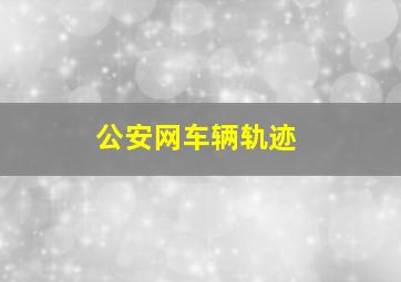 公安网车辆轨迹