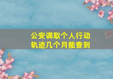 公安调取个人行动轨迹几个月能查到