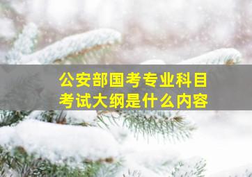 公安部国考专业科目考试大纲是什么内容