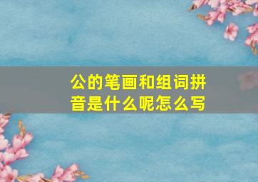 公的笔画和组词拼音是什么呢怎么写