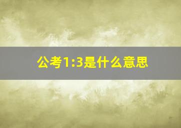 公考1:3是什么意思