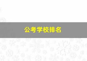 公考学校排名