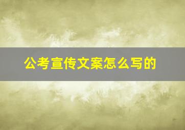 公考宣传文案怎么写的