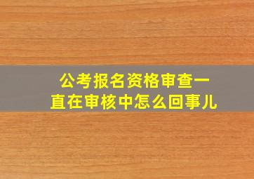 公考报名资格审查一直在审核中怎么回事儿