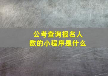 公考查询报名人数的小程序是什么