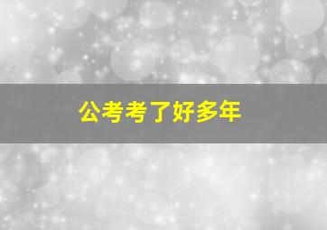 公考考了好多年