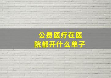 公费医疗在医院都开什么单子