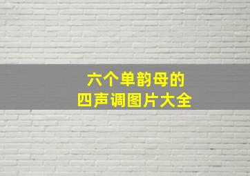 六个单韵母的四声调图片大全