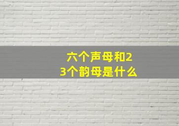 六个声母和23个韵母是什么