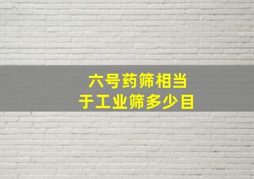 六号药筛相当于工业筛多少目