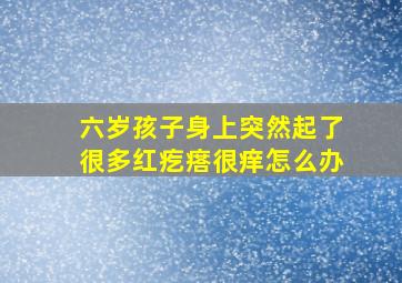 六岁孩子身上突然起了很多红疙瘩很痒怎么办