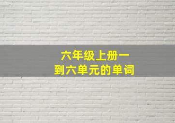 六年级上册一到六单元的单词