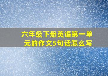 六年级下册英语第一单元的作文5句话怎么写