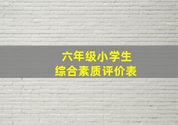 六年级小学生综合素质评价表