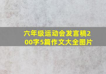 六年级运动会发言稿200字5篇作文大全图片