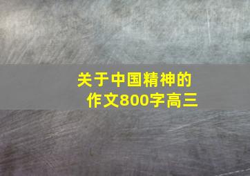 关于中国精神的作文800字高三