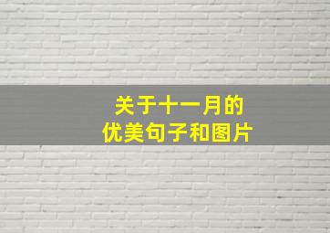 关于十一月的优美句子和图片