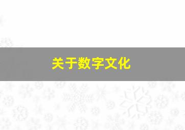 关于数字文化