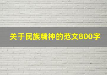 关于民族精神的范文800字