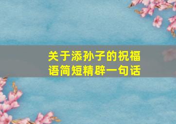 关于添孙子的祝福语简短精辟一句话