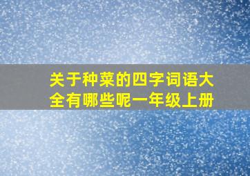 关于种菜的四字词语大全有哪些呢一年级上册