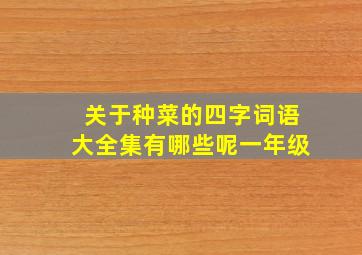 关于种菜的四字词语大全集有哪些呢一年级