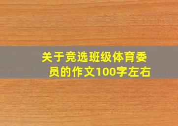 关于竞选班级体育委员的作文100字左右