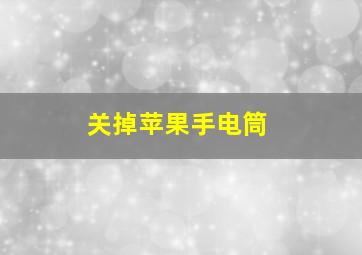 关掉苹果手电筒