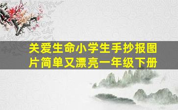 关爱生命小学生手抄报图片简单又漂亮一年级下册