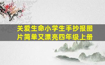 关爱生命小学生手抄报图片简单又漂亮四年级上册