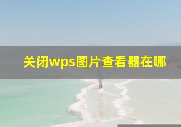 关闭wps图片查看器在哪