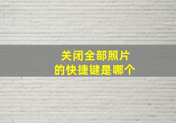 关闭全部照片的快捷键是哪个