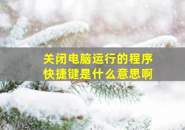 关闭电脑运行的程序快捷键是什么意思啊