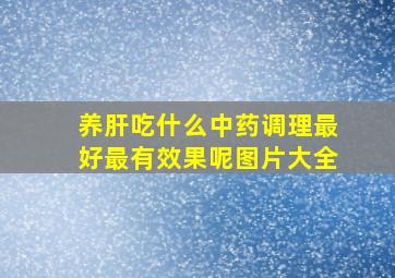 养肝吃什么中药调理最好最有效果呢图片大全