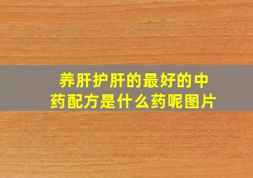 养肝护肝的最好的中药配方是什么药呢图片