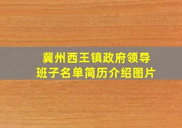 冀州西王镇政府领导班子名单简历介绍图片