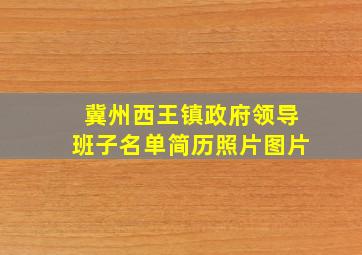 冀州西王镇政府领导班子名单简历照片图片