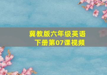 冀教版六年级英语下册第07课视频