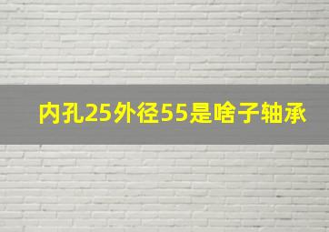 内孔25外径55是啥子轴承