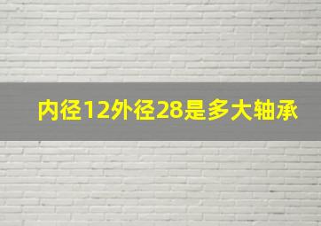 内径12外径28是多大轴承