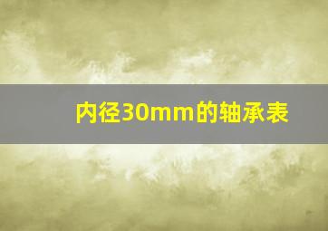 内径30mm的轴承表