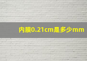 内膜0.21cm是多少mm